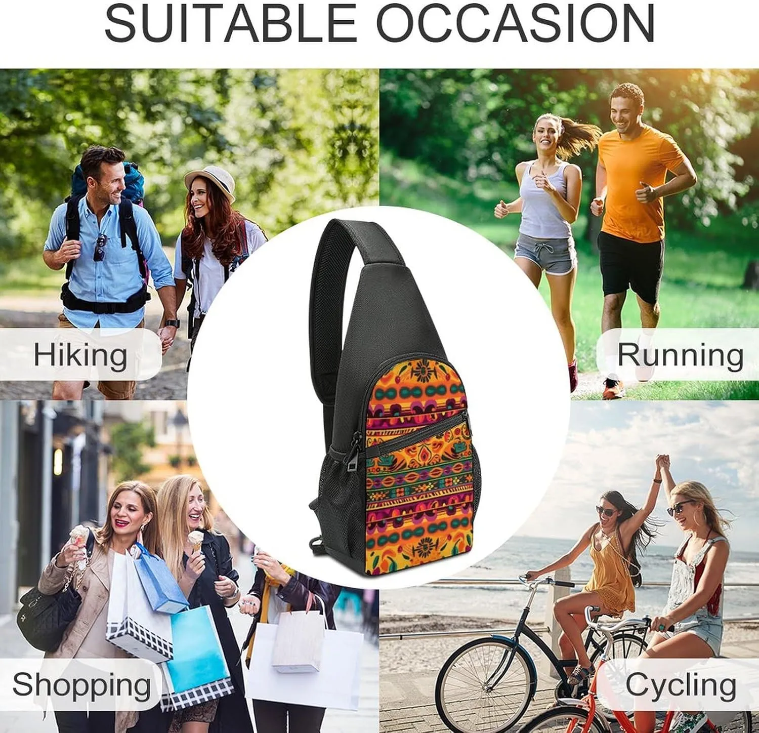 Crossbody Bag for Women Men Sling Bag Music Studio Chest Bag Crossbody Adjustable Shoulder Bag