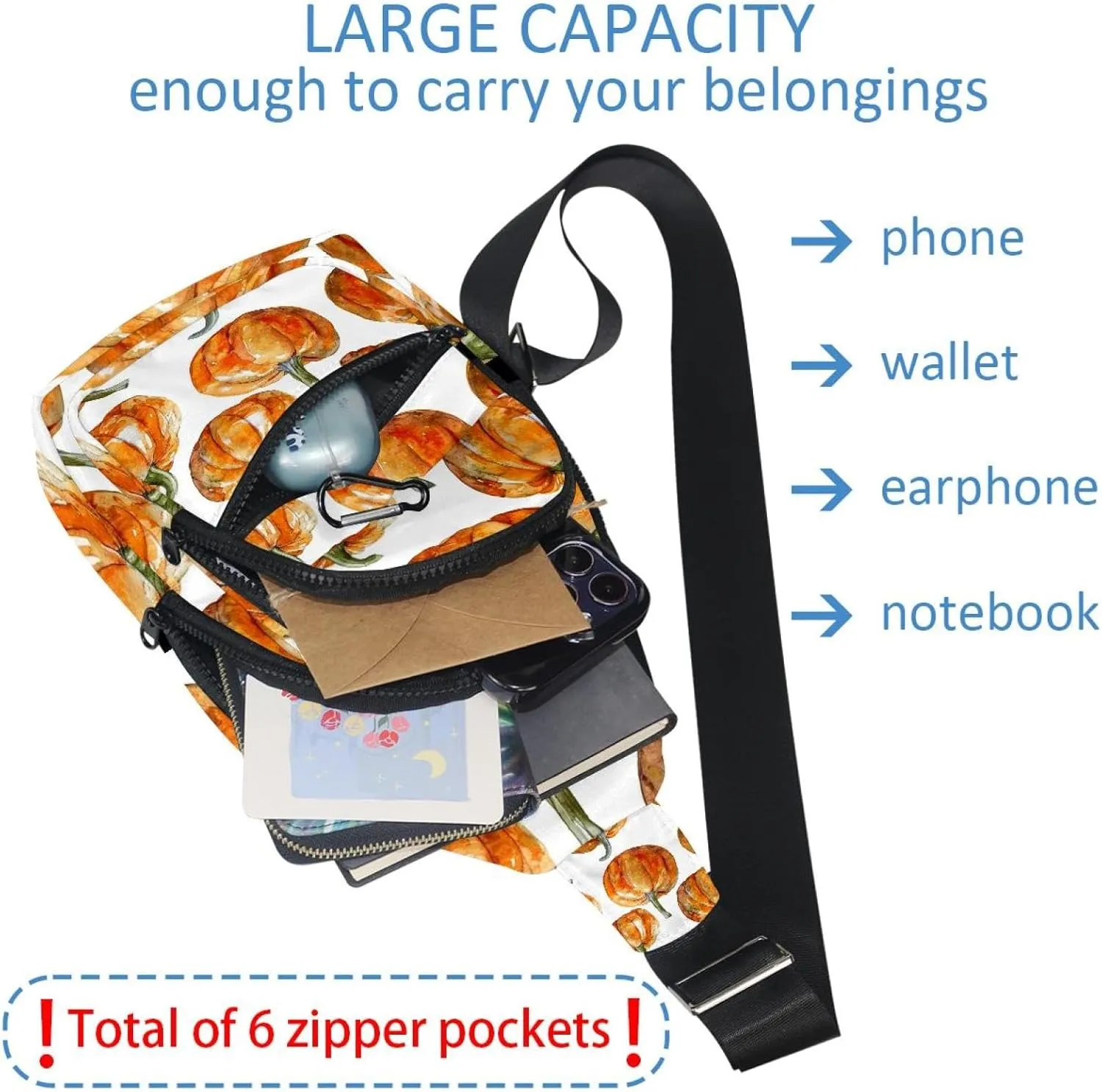 Crossbody Bags for Women Cross Body Bag for Woman Sling Bag Crossbody Bag Pumpkins Sling Backpack Travel