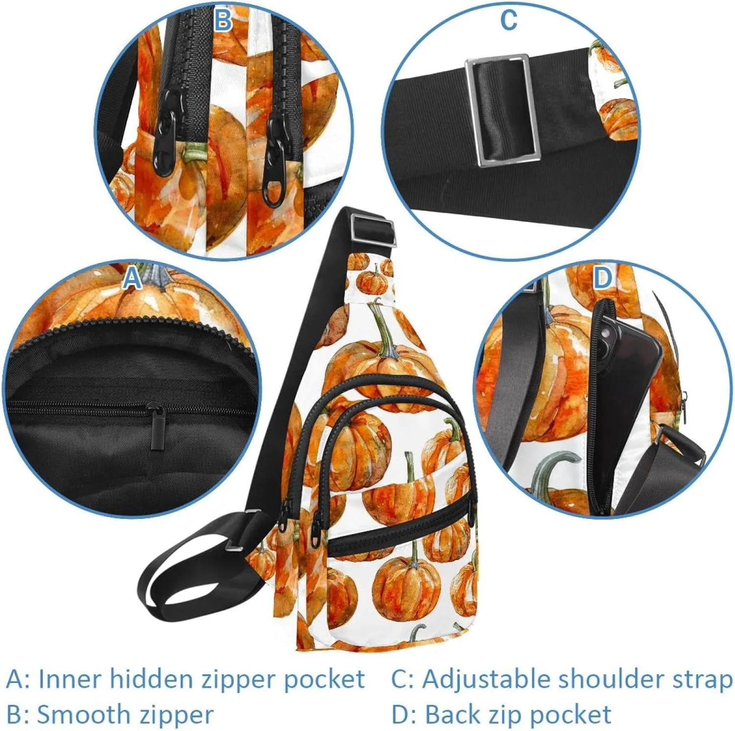 Crossbody Bags for Women Cross Body Bag for Woman Sling Bag Crossbody Bag Pumpkins Sling Backpack Travel