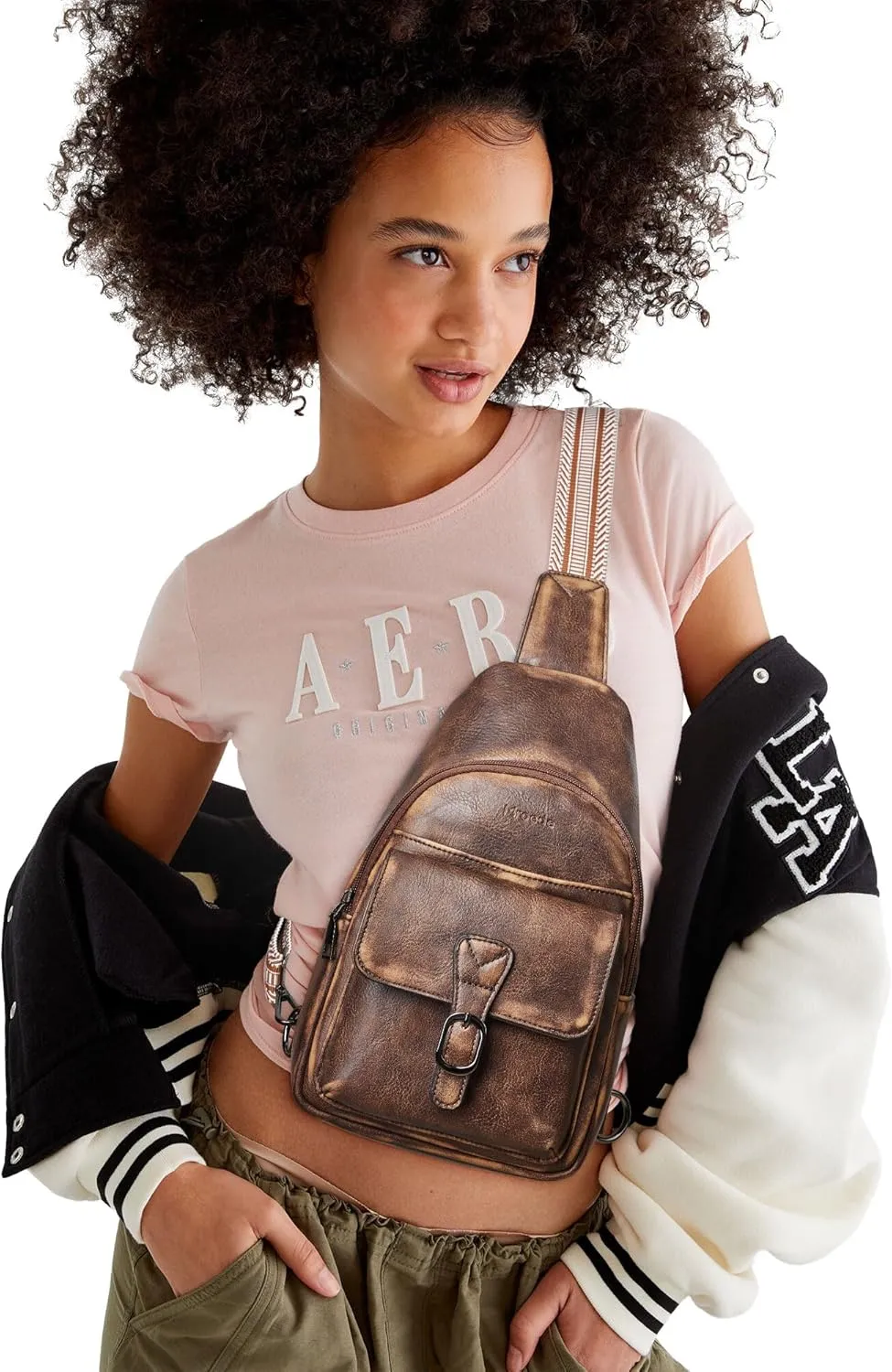Crossbody Bags for Women Men Sling Bag 5 Pockets Fanny Pack Sling Backpack Chest Daypack Travel Purse Anti Theft