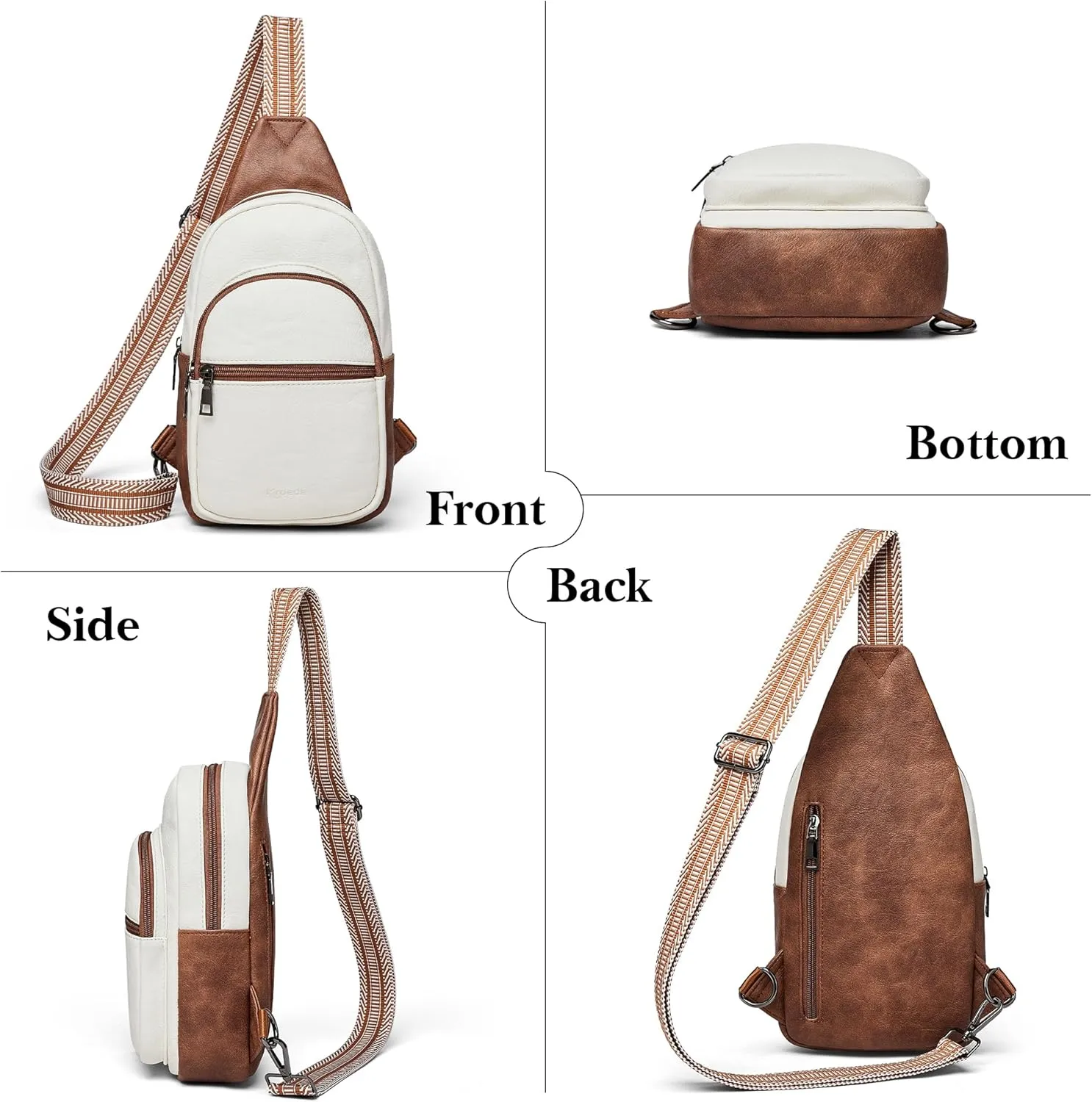 Crossbody Bags for Women Men Sling Bag 5 Pockets Fanny Pack Sling Backpack Chest Daypack Travel Purse Anti Theft