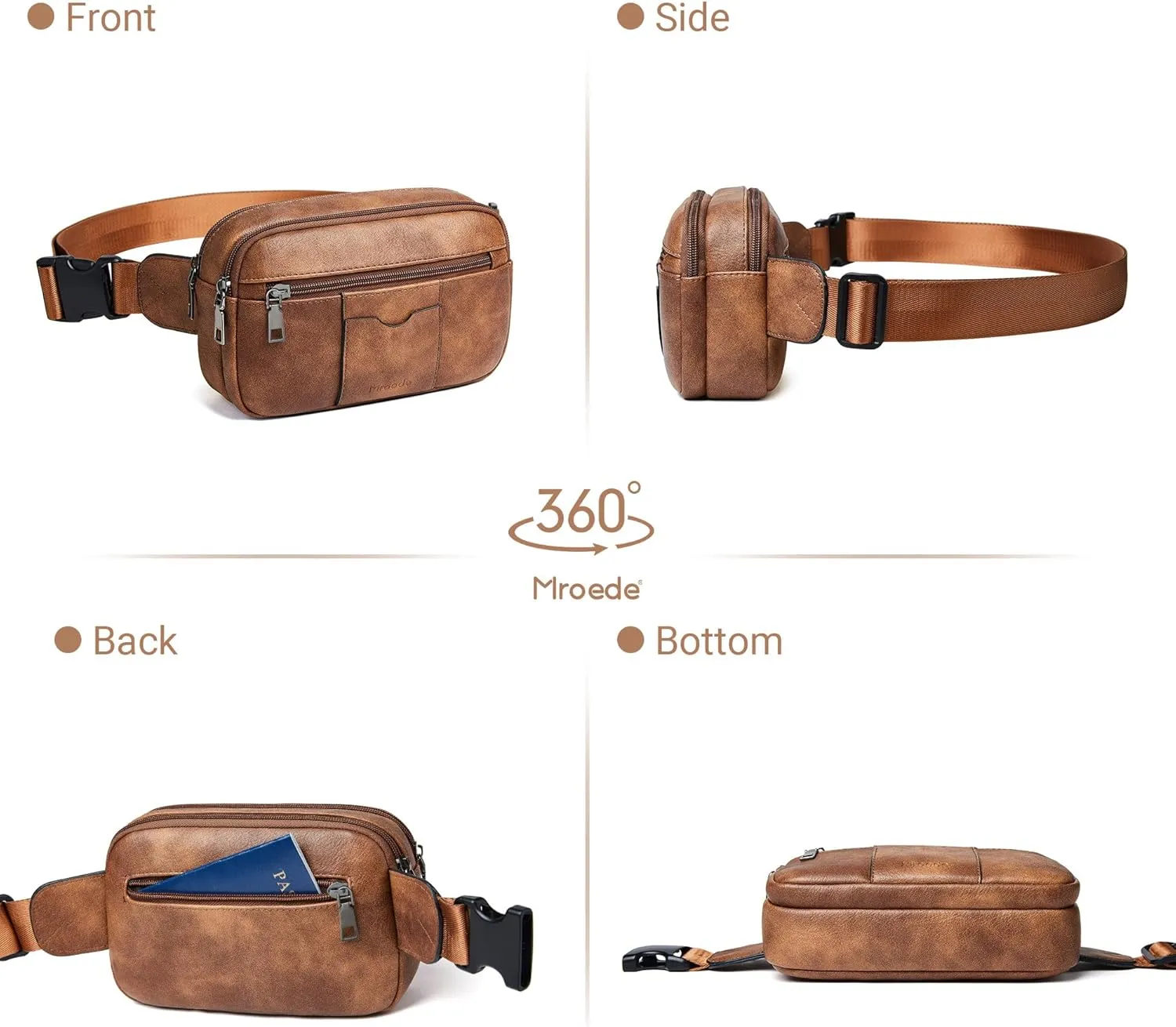Crossbody Bags for Women Men Sling Bag 5 Pockets Fanny Pack Sling Backpack Chest Daypack Travel Purse Anti Theft