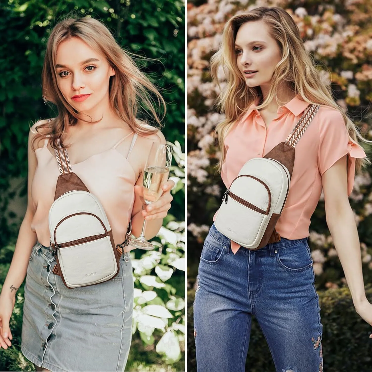Crossbody Bags for Women Men Sling Bag 5 Pockets Fanny Pack Sling Backpack Chest Daypack Travel Purse Anti Theft