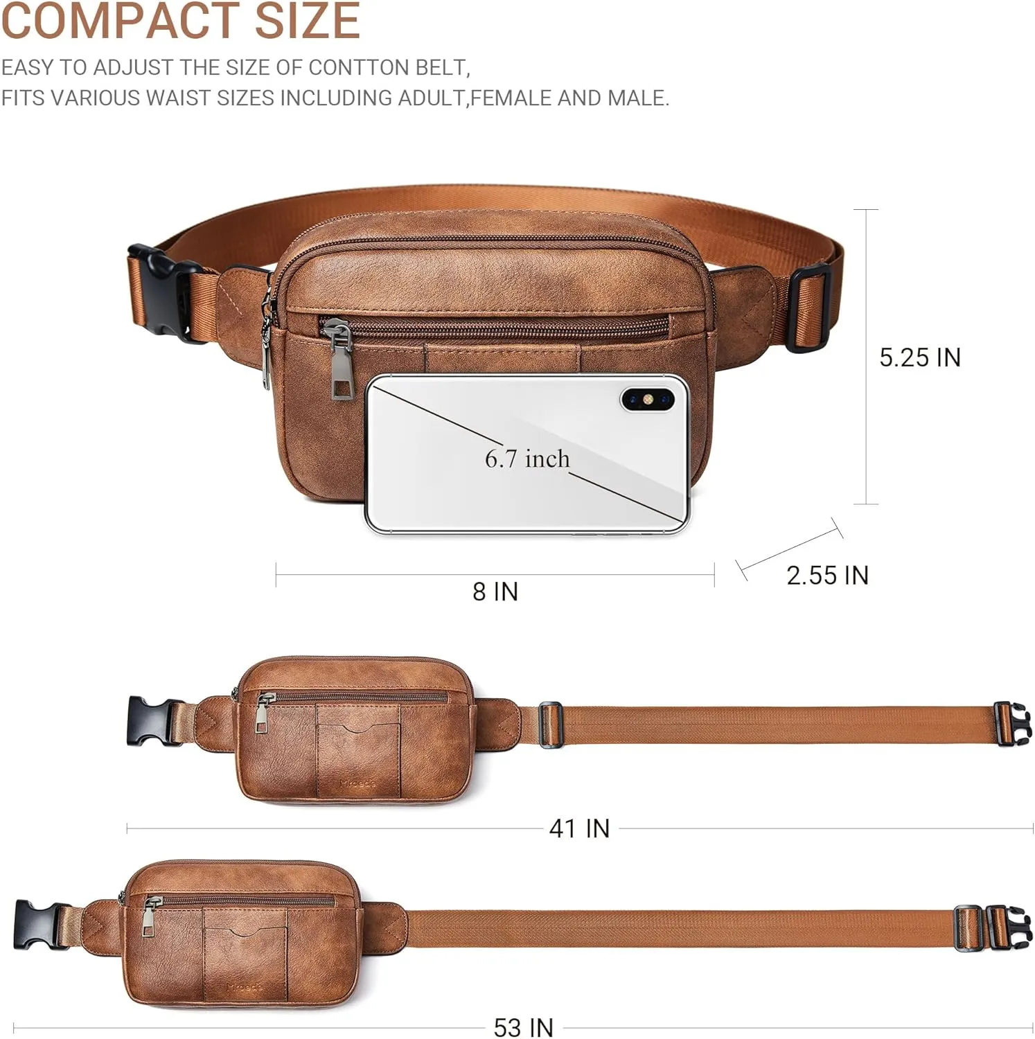 Crossbody Bags for Women Men Sling Bag 5 Pockets Fanny Pack Sling Backpack Chest Daypack Travel Purse Anti Theft
