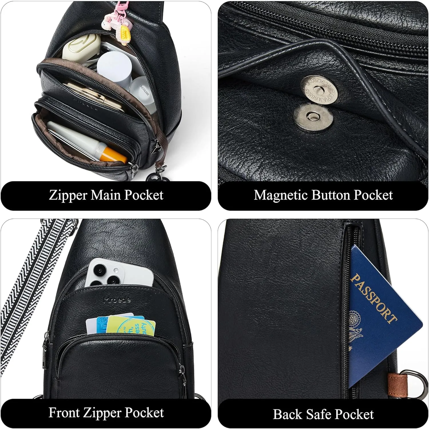 Crossbody Bags for Women Sling Bag Fanny Pack Casual Daypacks Small Backpack Chest Travel Purse Anti Theft