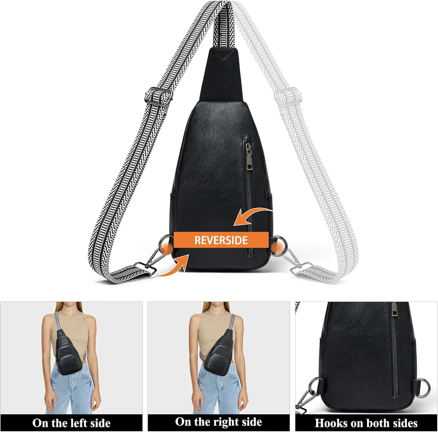 Crossbody Bags for Women Sling Bag Fanny Pack Casual Daypacks Small Backpack Chest Travel Purse Anti Theft