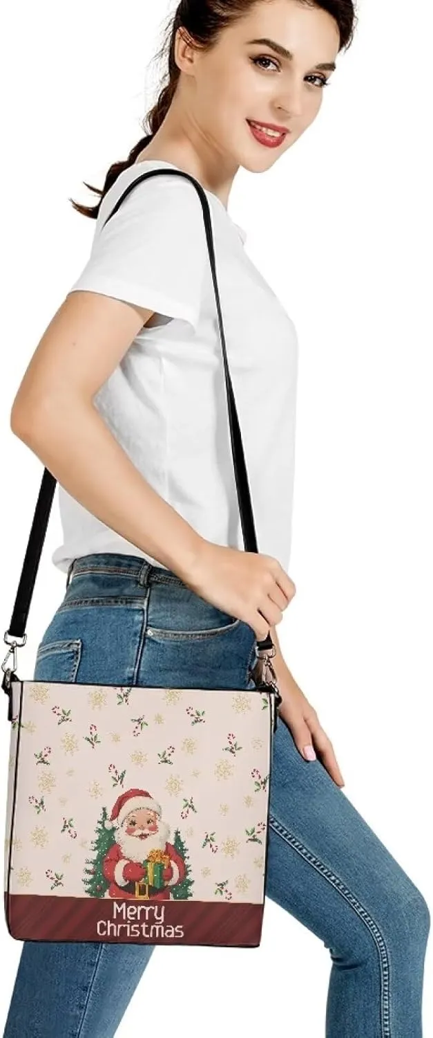 Crossbody Bucket Shoulder Bags for Women Leather Purse Cross Body Handbag Multiple Pockets