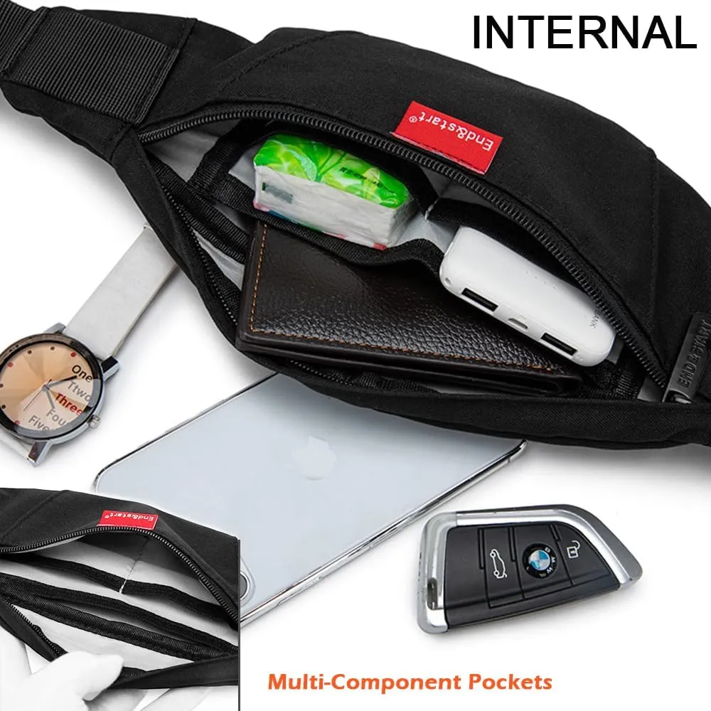 Crossbody Fanny Pack for Men Women, Large Crossbody Waist Bag Pack, Gifts for Enjoy Sports Festival Workout Traveling Running Casual Hands-Free Wallets Waist Pack Phone Bag Carrying All Phones, Black