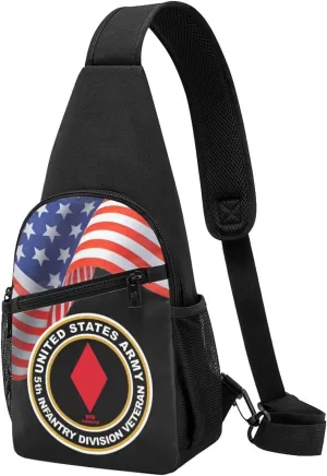 Crossbody Shoulder Chest Bag Army Veteran 5th Infantry Division Fashion One-Shoulder