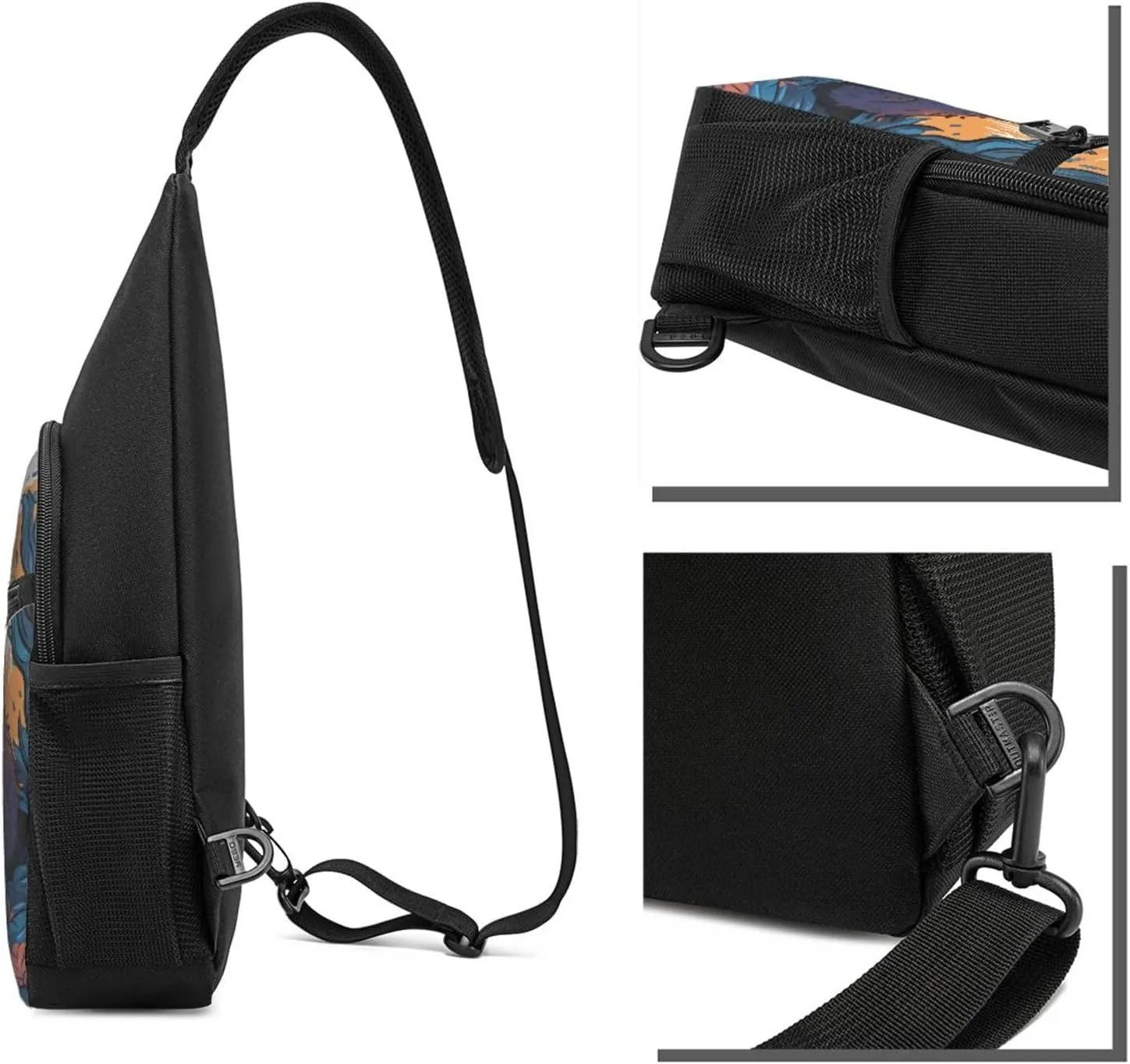 Crossbody Sling Backpack Sling Bag for Men Women Cross Chest Bag Shoulder Bag Cat Travel Hiking Daypack