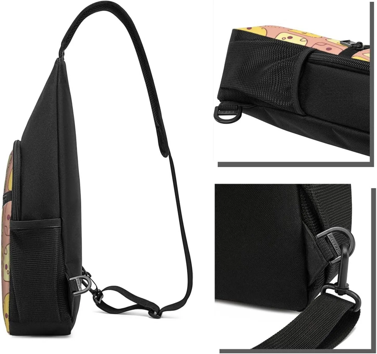 Crossbody Sling Backpack Sling Bag for Men Women Cross Chest Bag Shoulder Bag Cute Cartoon Face Travel Hiking Daypack