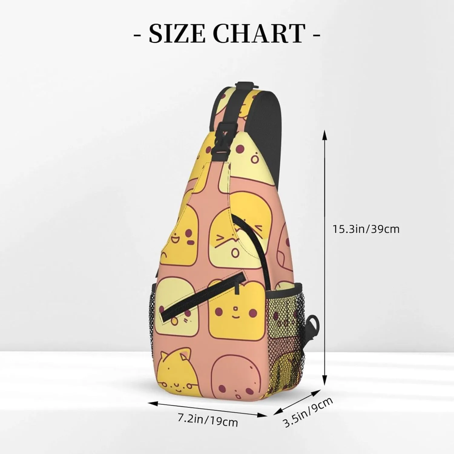 Crossbody Sling Backpack Sling Bag For Men Women Cross Chest Bag Shoulder Bag Cute Cartoon Face Travel Hiking Daypack