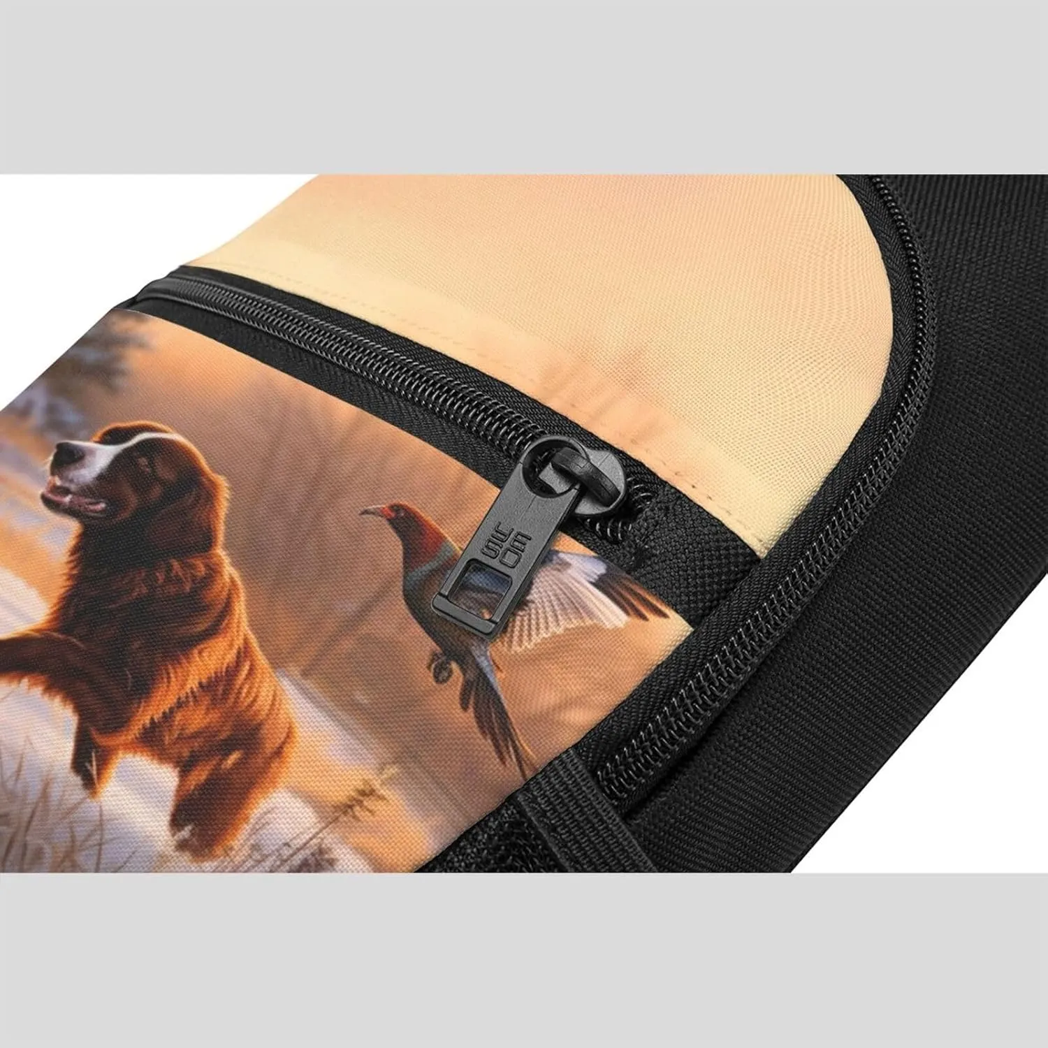 Crossbody Sling Backpack Sling Bag for Men Women Cross Chest Bag Shoulder Bag Dog Catching Pheasant Travel Hiking Daypack