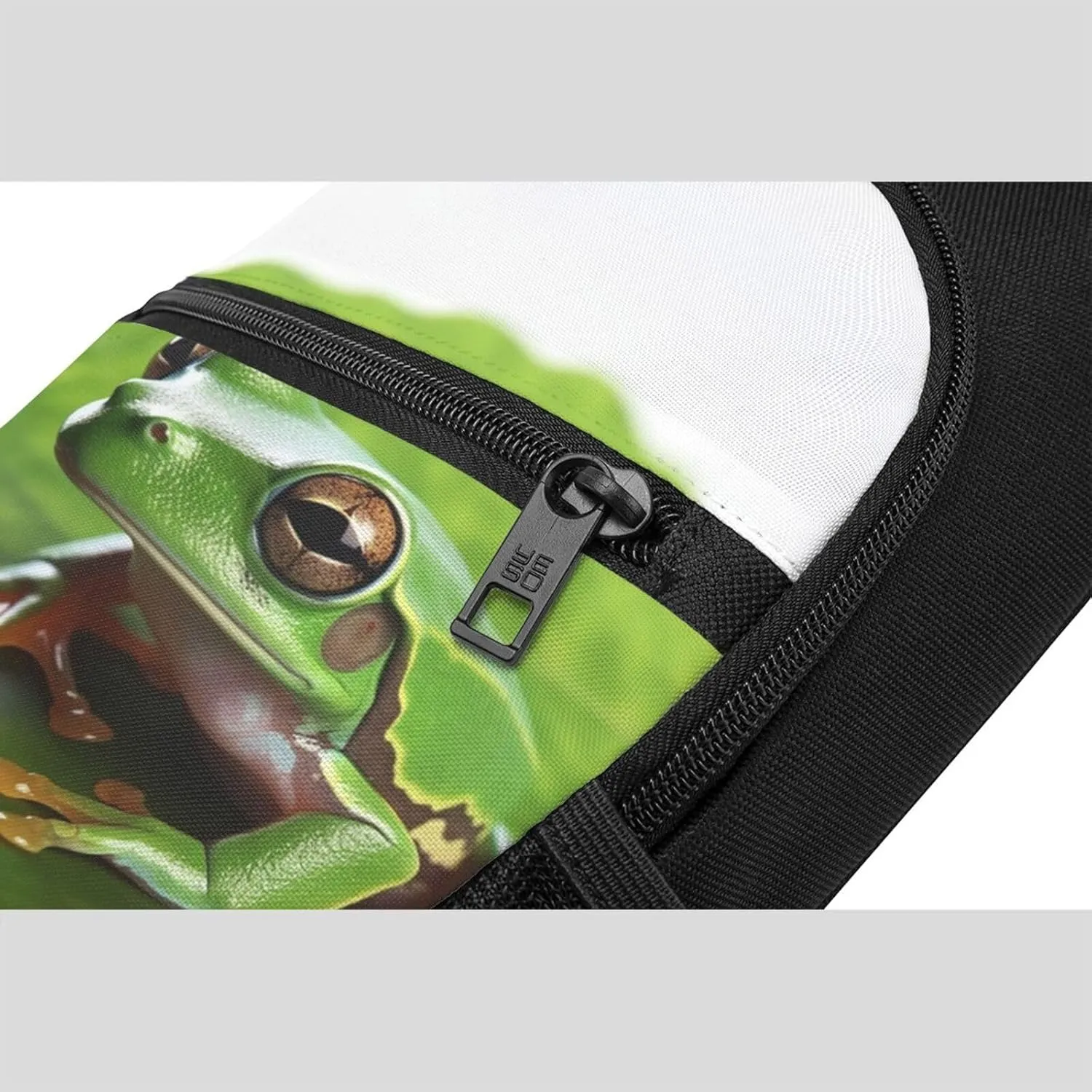 Crossbody Sling Backpack Sling Bag for Men Women Cross Chest Bag Shoulder Bag green Frog the Leaves Travel Hiking Daypack