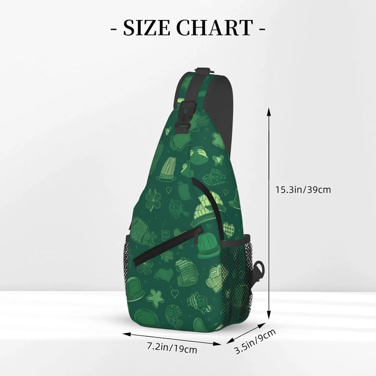 Crossbody Sling Backpack Sling Bag For Men Women Cross Chest Bag Shoulder Bag Hat And Balloon Pattern Travel Hiking Daypack
