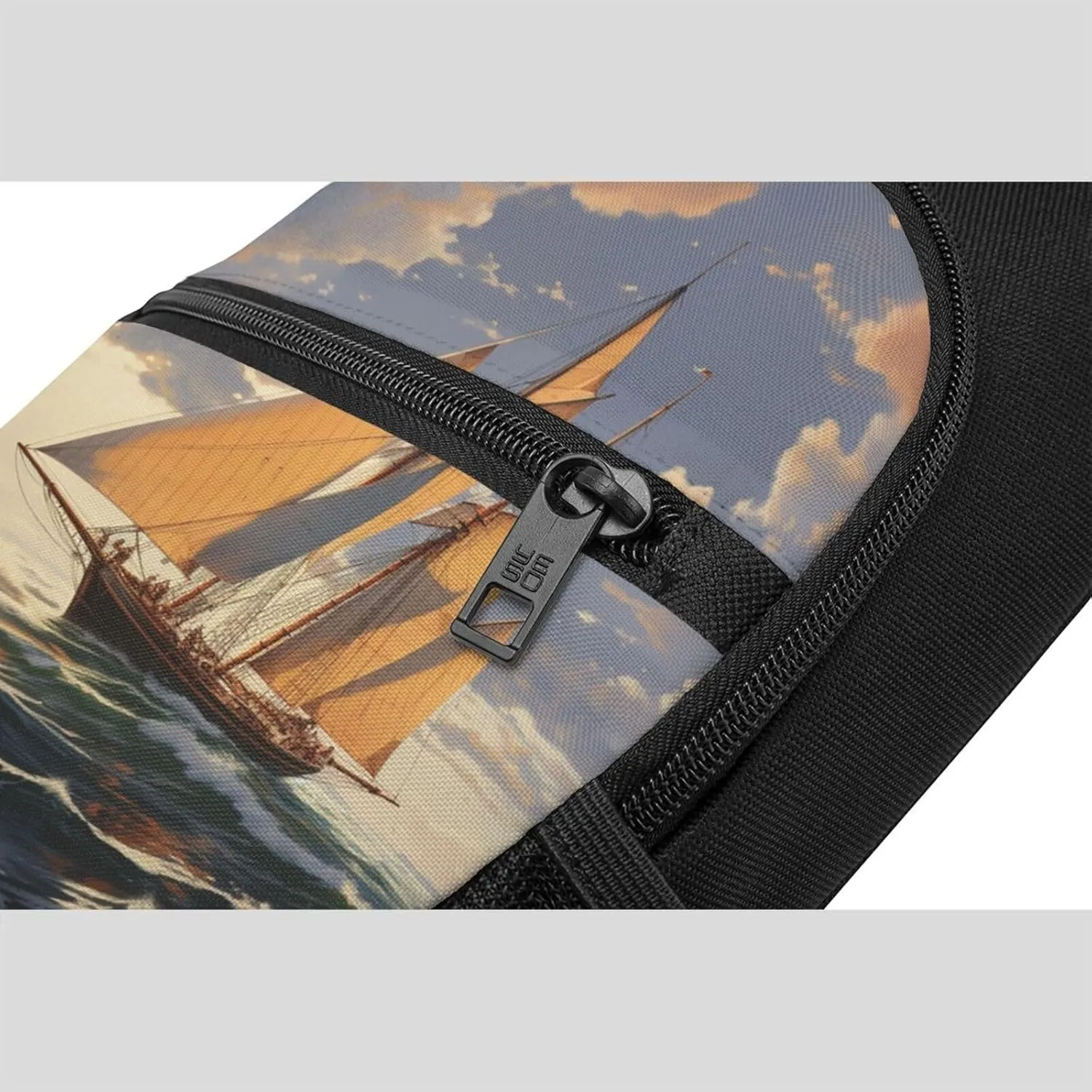 Crossbody Sling Backpack Sling Bag for Men Women Cross Chest Bag Shoulder Bag Sailboat Ship Landscape Travel Hiking Daypack