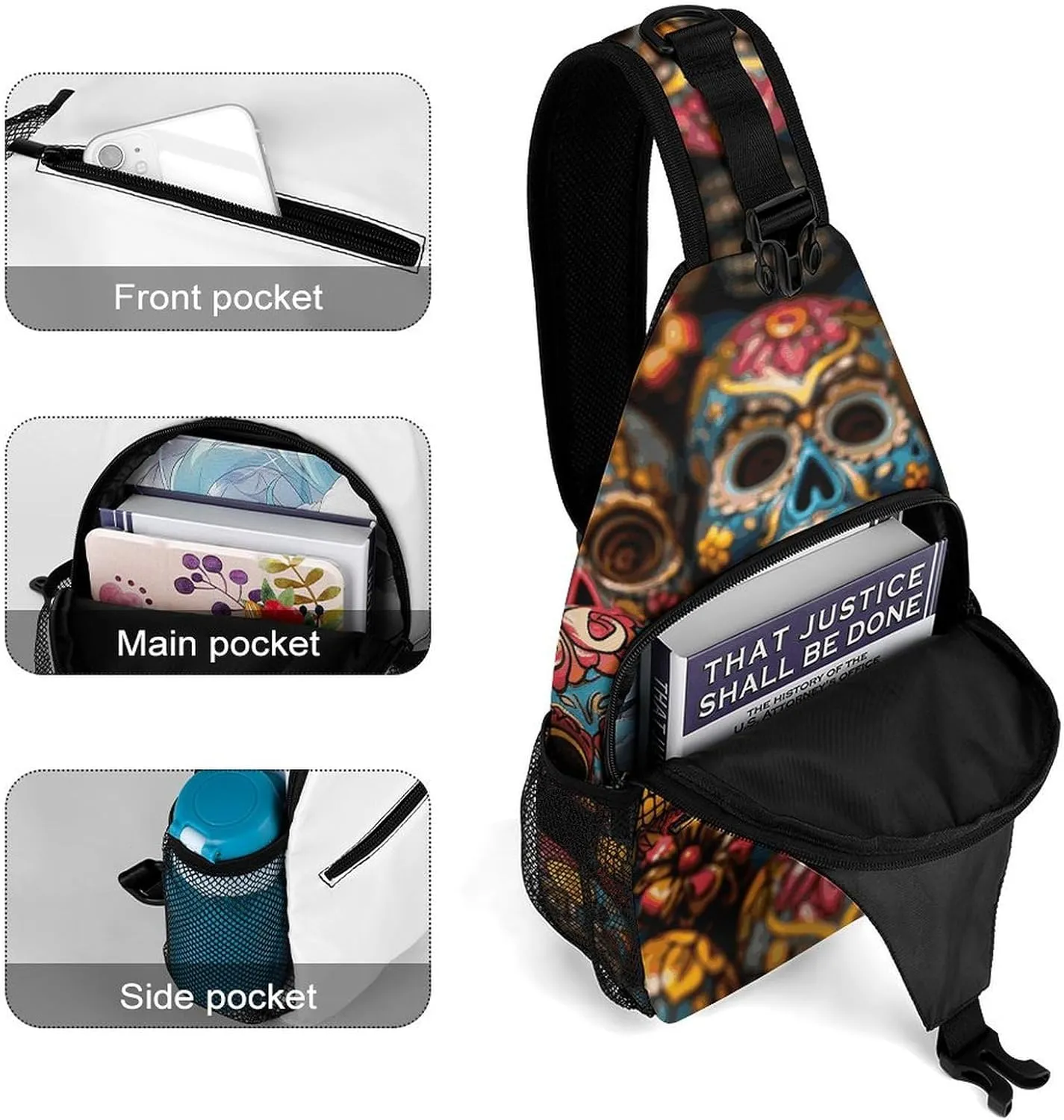 Crossbody Sling Bag Chemistry Print Backpack Sling Bag Travel Hiking Chest Bag Shoulder Bag Daypack