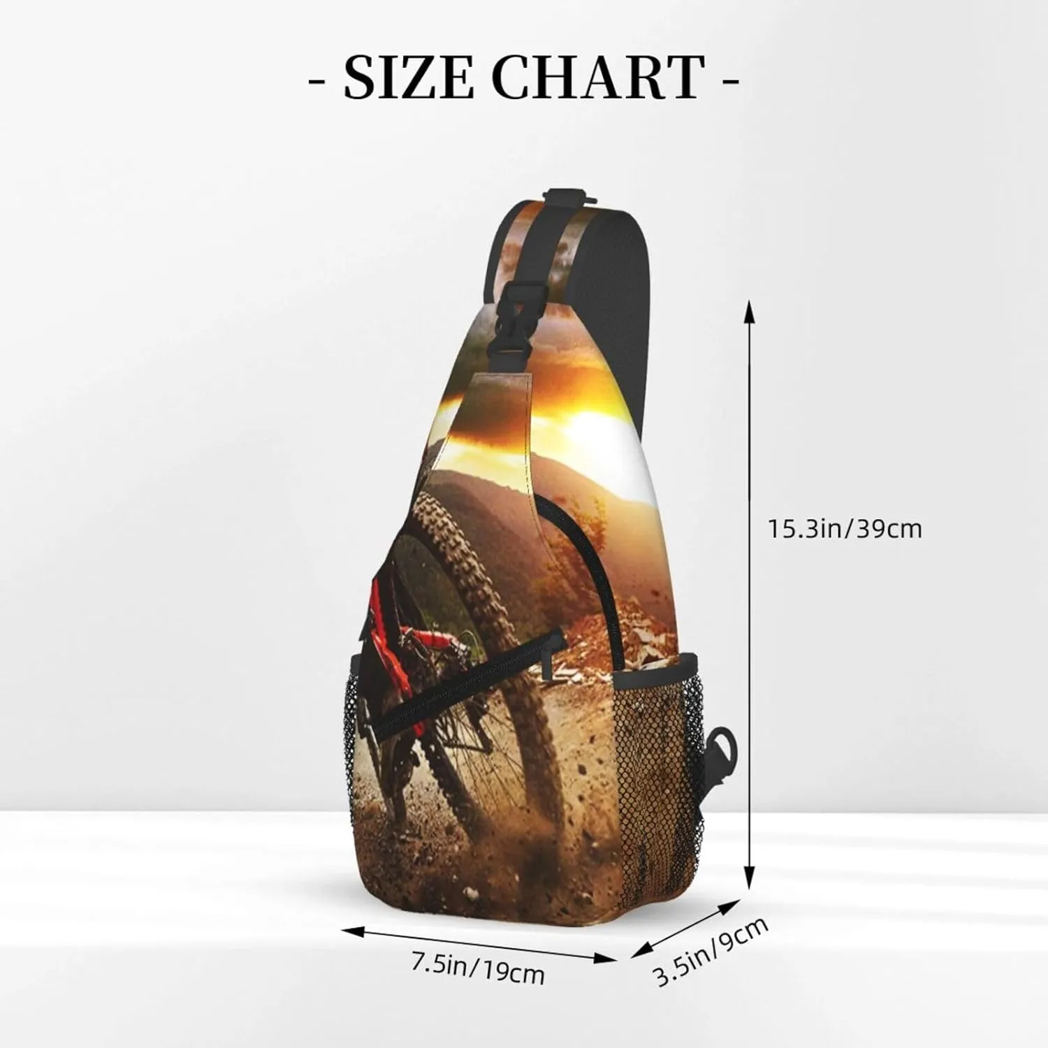 Crossbody Sling Bag for Men Women, Awesome Mountain Biking Downhill Racer Sling Backpack Shoulder Chest Bag, Anti Theft Travel Hiking Daypacks
