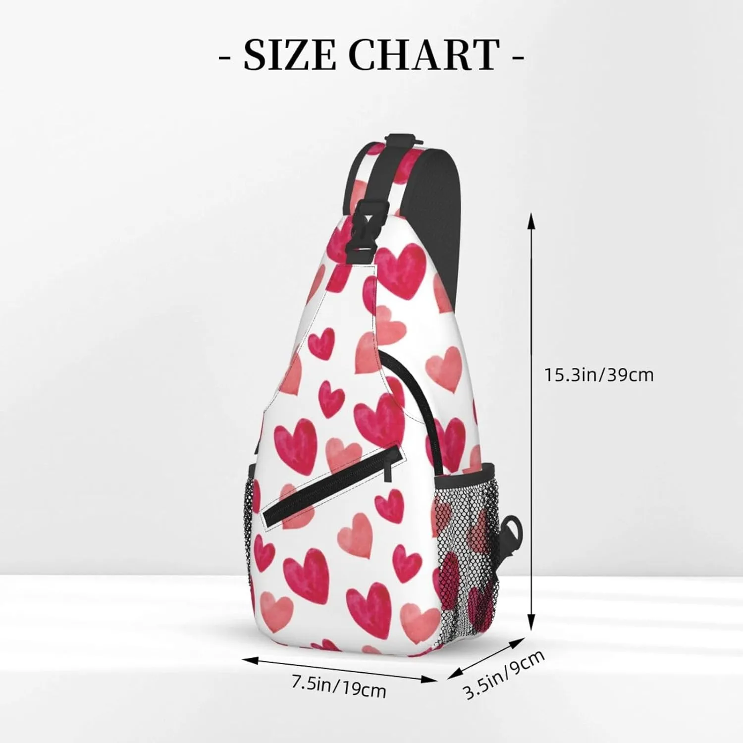Crossbody Sling Bag for Men Women, Hearts 1 Sling Backpack Shoulder Chest Bag, Anti Theft Travel Hiking Daypacks