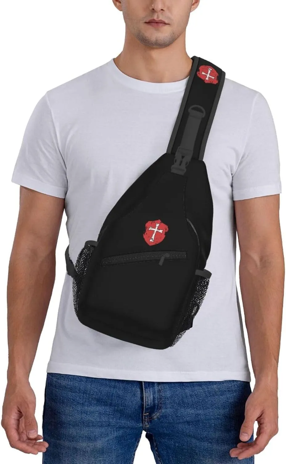 Crusader Knights Templar Cross Sling Bag Crossbody Backpack Shoulder Casual Daypack Bag for Men Women