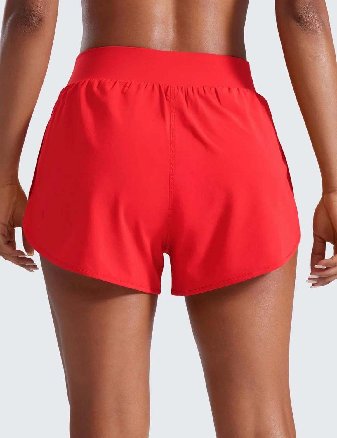 CRZ YOGA High Waisted Dolphin Shorts for Women 3" for Running Athletic Workout Gym with Zipper Pockets Liner