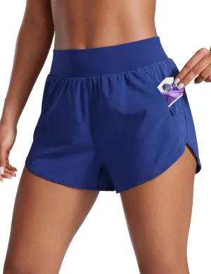 CRZ YOGA High Waisted Dolphin Shorts for Women 3" for Running Athletic Workout Gym with Zipper Pockets Liner