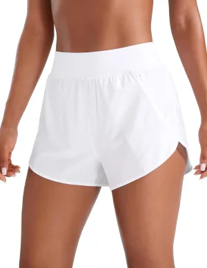 CRZ YOGA High Waisted Dolphin Shorts for Women 3" for Running Athletic Workout Gym with Zipper Pockets Liner