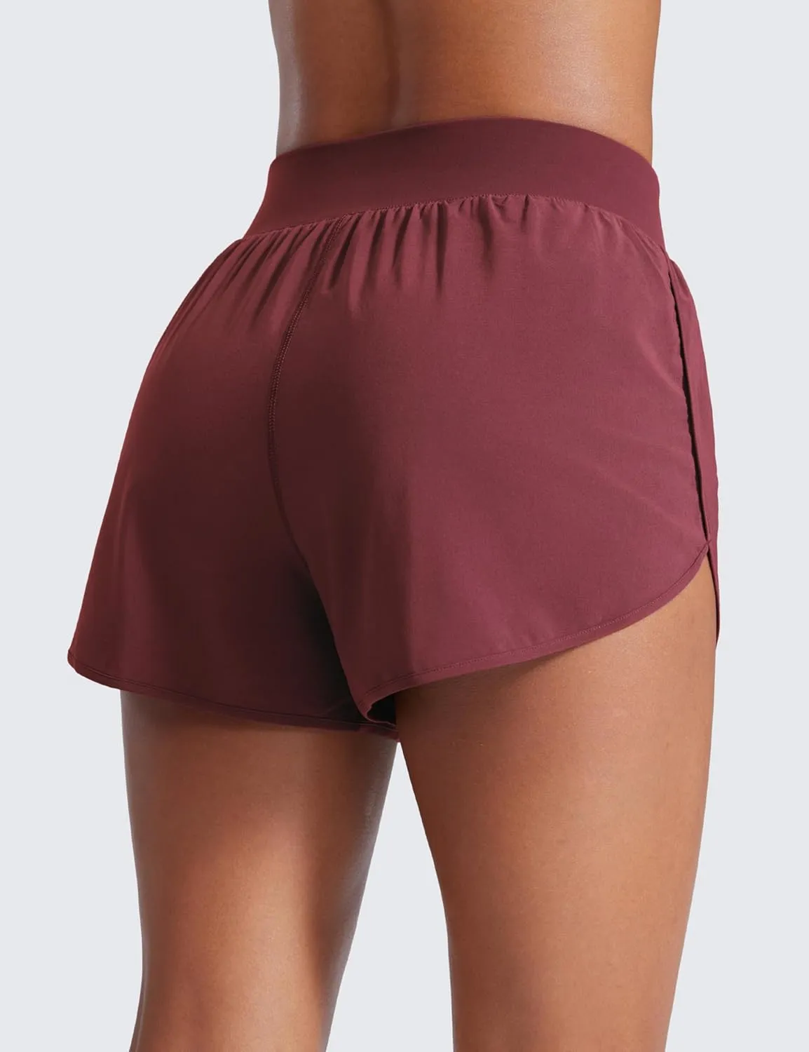 CRZ YOGA High Waisted Dolphin Shorts for Women 3" for Running Athletic Workout Gym with Zipper Pockets Liner