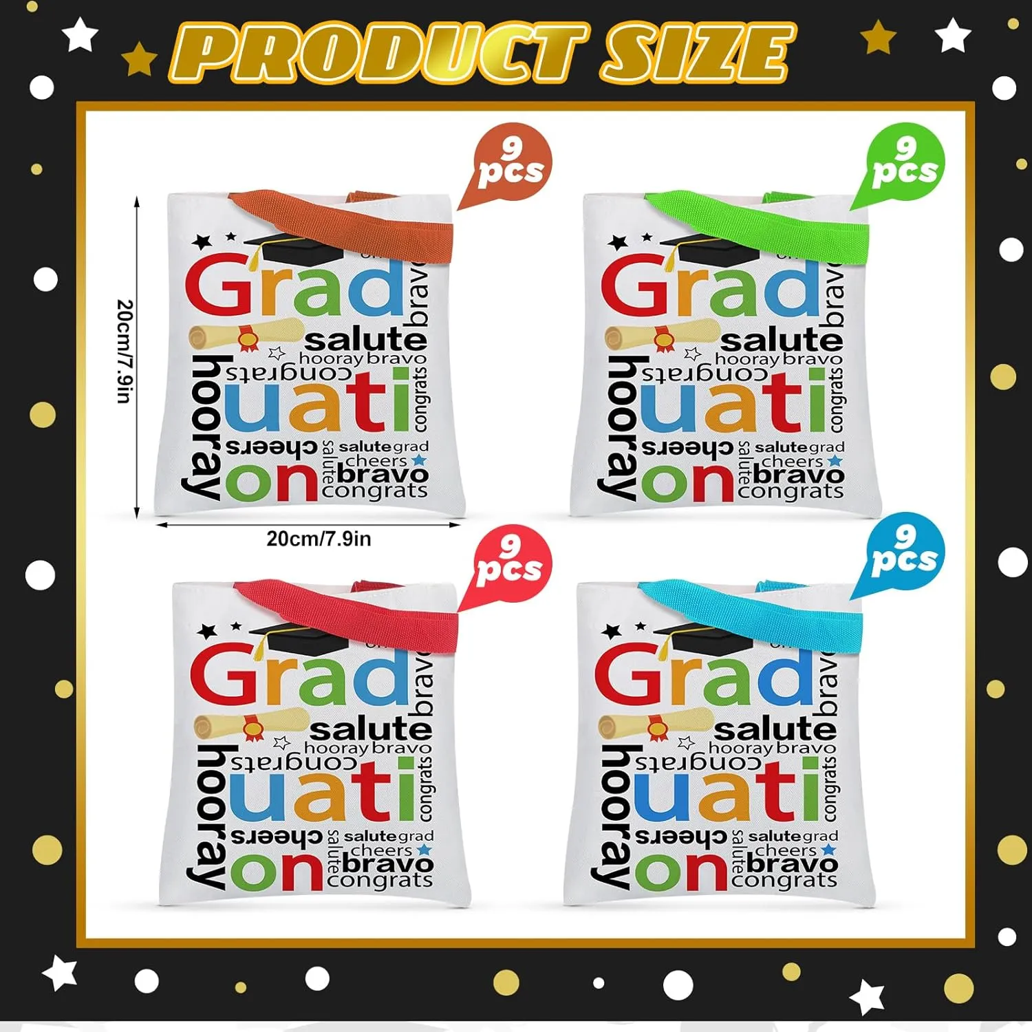 Cunno Graduation Totes Bags for Preschool Kindergarten 2025 Party Favor Canvas Graduation Gifts Bags for Graduate Supplies