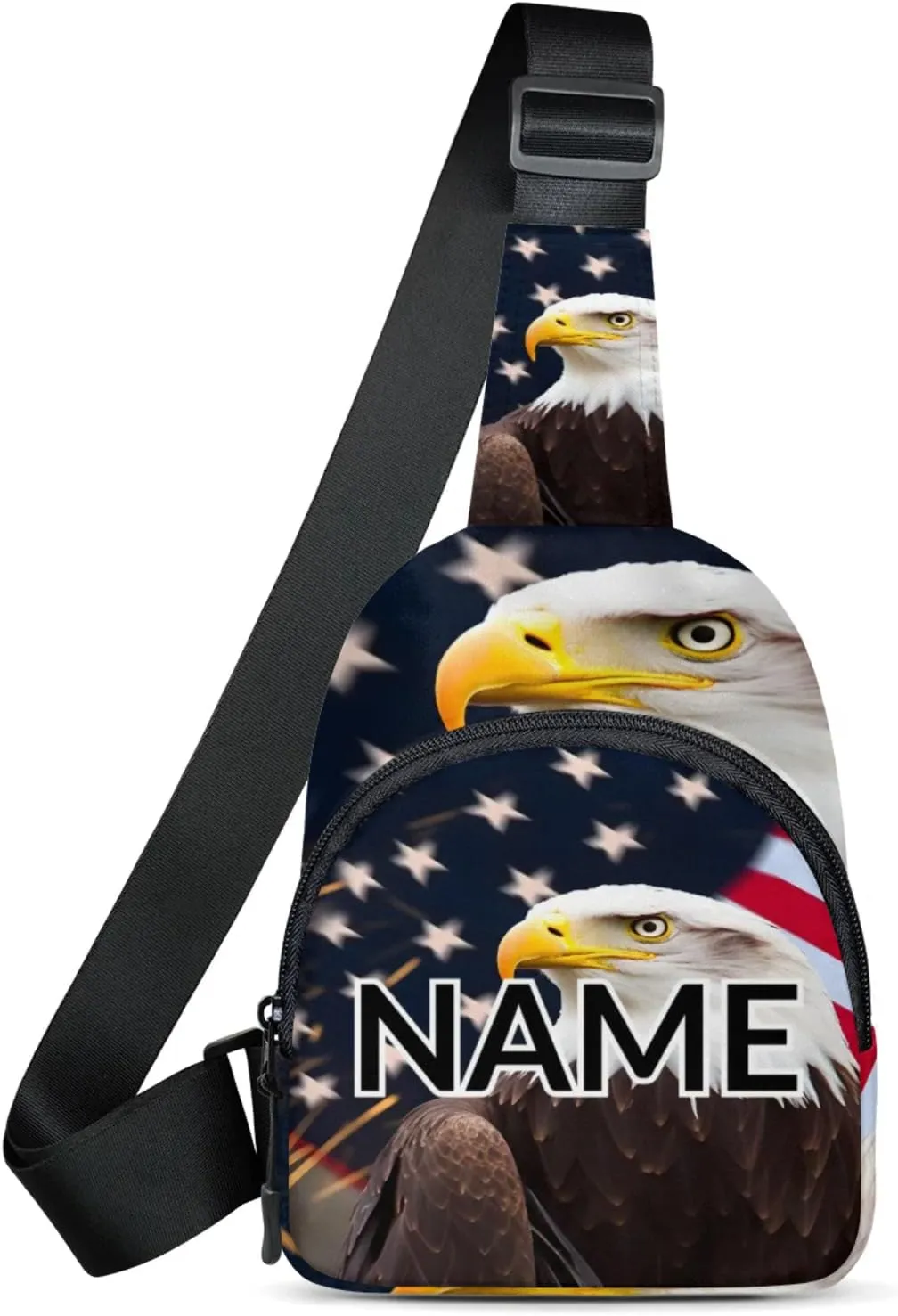 Custom Sling Bag American Eagles Cross Body Customize Chest Bag 4th July Daypack for Outdoors Travel Hiking Sports
