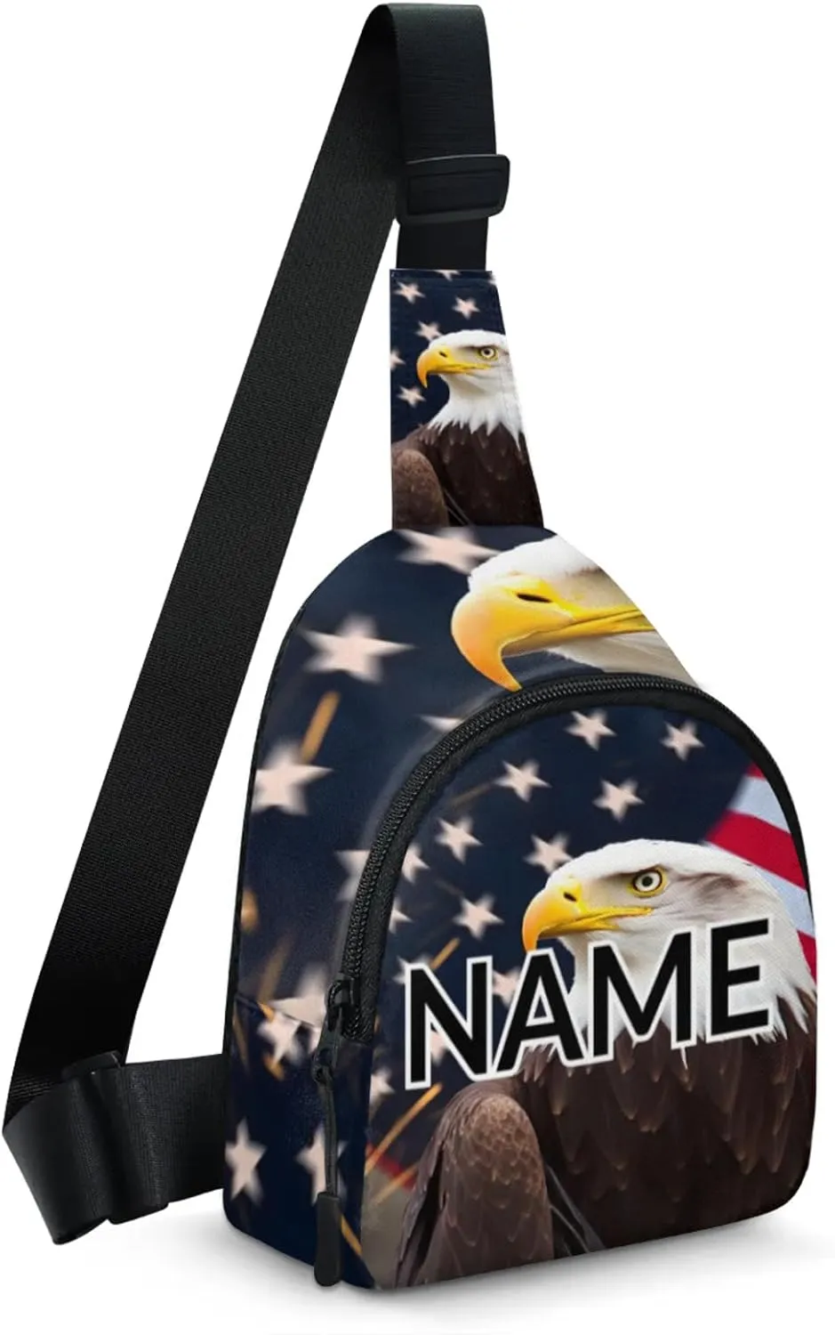 Custom Sling Bag American Eagles Cross Body Customize Chest Bag 4th July Daypack for Outdoors Travel Hiking Sports