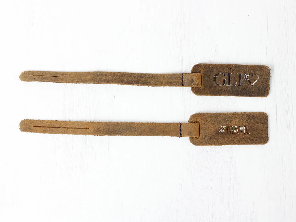 Customisable Bag Tag - Distressed Leather