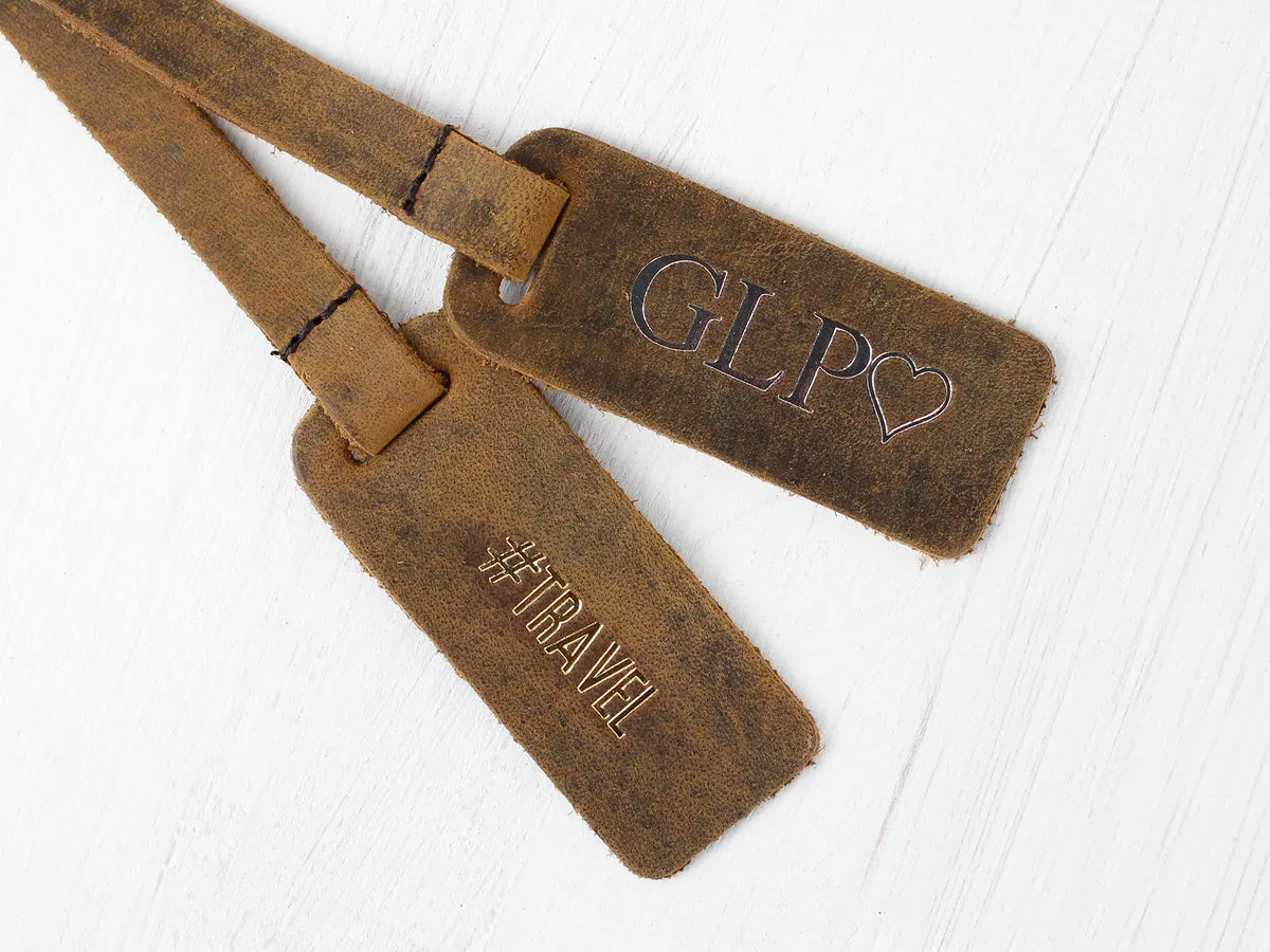Customisable Bag Tag - Distressed Leather