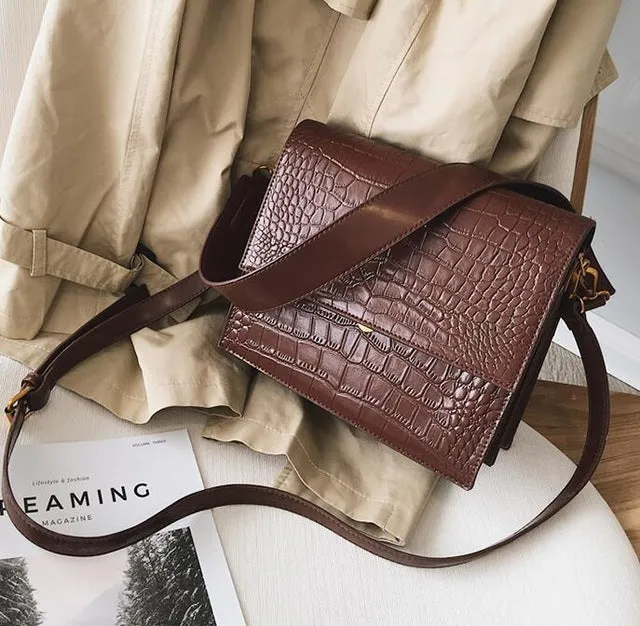 Customizable options Fashion Shoulder PU Alligator Designer European bag Women Quality Crossbody New Satisfied Women's Leather Handbag 2018 Bags Tote Simple