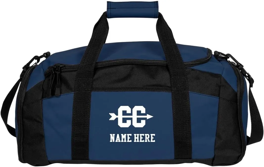CustomizedGirl Cross Country Personalized Duffle Bag - Personalized Travel Bag with Front & Side Zippered Pocket, Custom Duffle Bag Name with Separate Side Pouch, Sports Duffle Bag for Kids & Adults