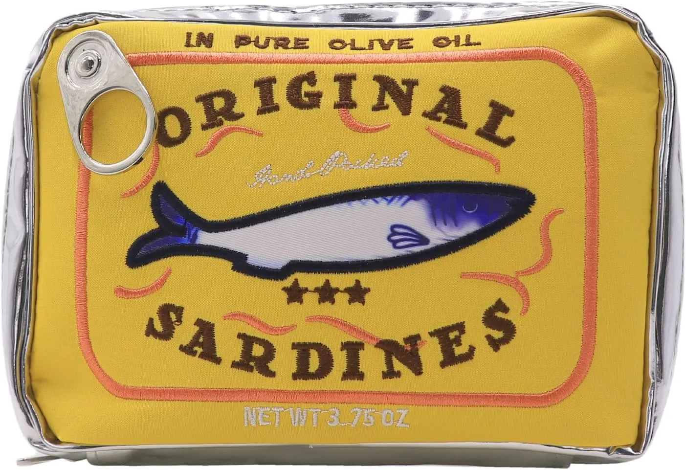 Cute Canned Sardines Style Makeup Bag Creative Large Capacity Sardine Tin Fish Cosmetic Bag Trave Bath Toiletry Pouch Organizer for Women Girls
