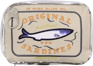 Cute Canned Sardines Style Makeup Bag Creative Large Capacity Sardine Tin Fish Cosmetic Bag Trave Bath Toiletry Pouch Organizer for Women Girls