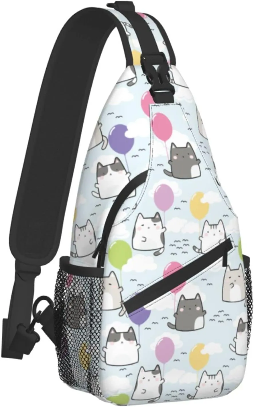 Cute Cat Sling Bag Crossbody Backpack Women Kawaii Present Outdoor Casual