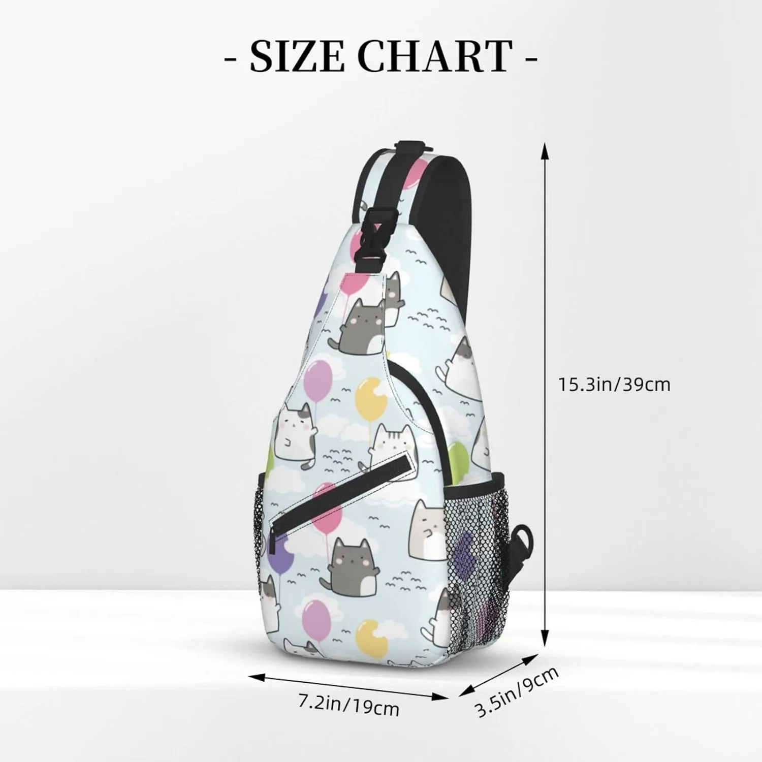 Cute Cat Sling Bag Crossbody Backpack Women Kawaii Present Outdoor Casual