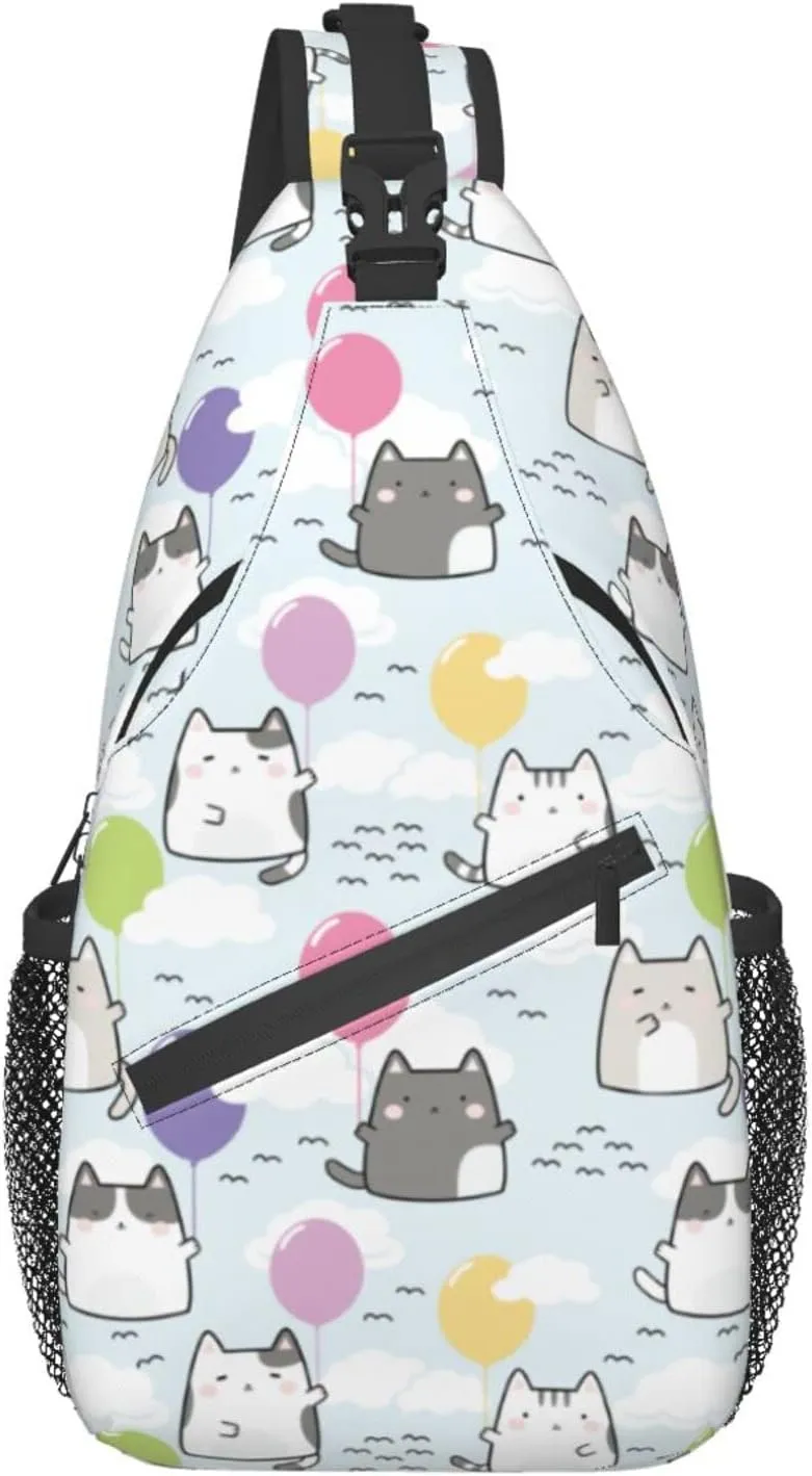 Cute Cat Sling Bag Crossbody Backpack Women Kawaii Present Outdoor Casual