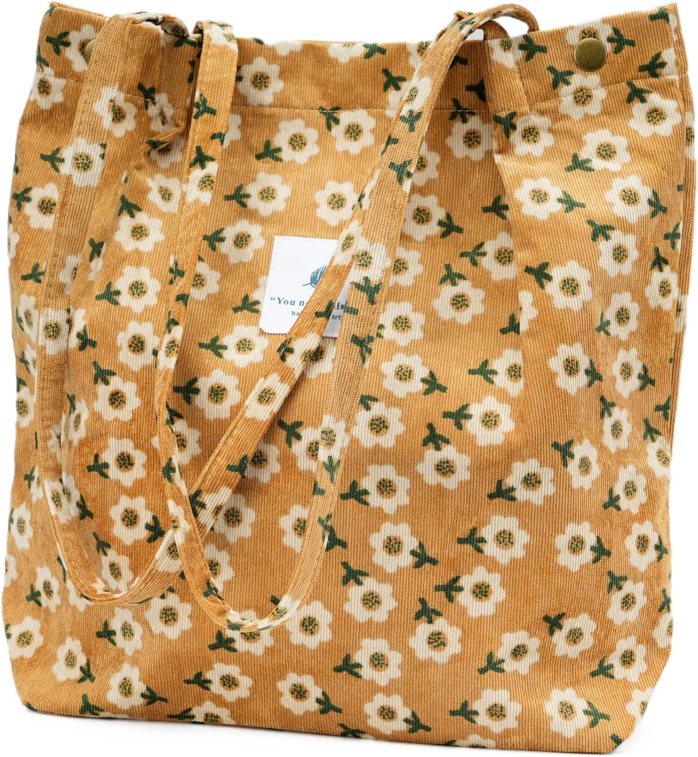 Cute Corduroy Tote Bag Canvas Shoulder Handbags for Women Travel Shopping