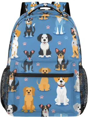Cute Dogs Breeds Backpack for Women Men Carry On Travel Backpack 16 Inch Lightweight Laptop Bag Purse Casual Daypack Backpacks for Hiking Work Gym