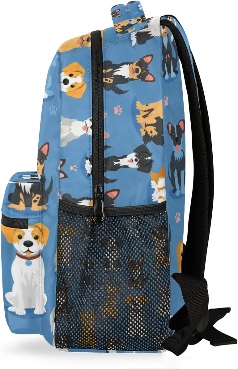 Cute Dogs Breeds Backpack for Women Men Carry On Travel Backpack 16 Inch Lightweight Laptop Bag Purse Casual Daypack Backpacks for Hiking Work Gym