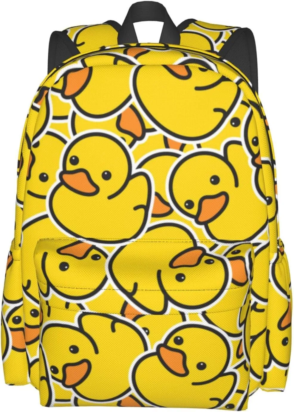 Cute Rubber Ducky Laptop Backpack For Men Women, Yellow Cartoon Ducks Lightweight Daypack Bookbag For Daily Commutes Business Travel Hiking