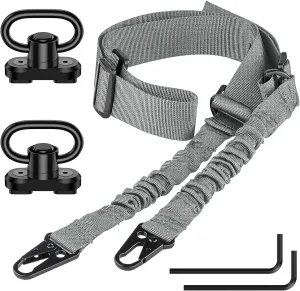 CVLIFE Rifle Sling Two Point Sling Adjustable Length Gun Sling for Rifle with 2 Pack Sling Swivel for M-Rail