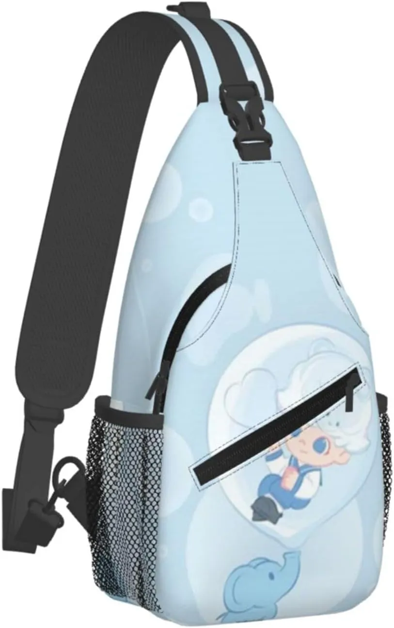 D-IMOO Crossbody Bag, Chest Crossbody Bag, Men's Casual Crossbody Chest Bag, Hiking Backpack Black