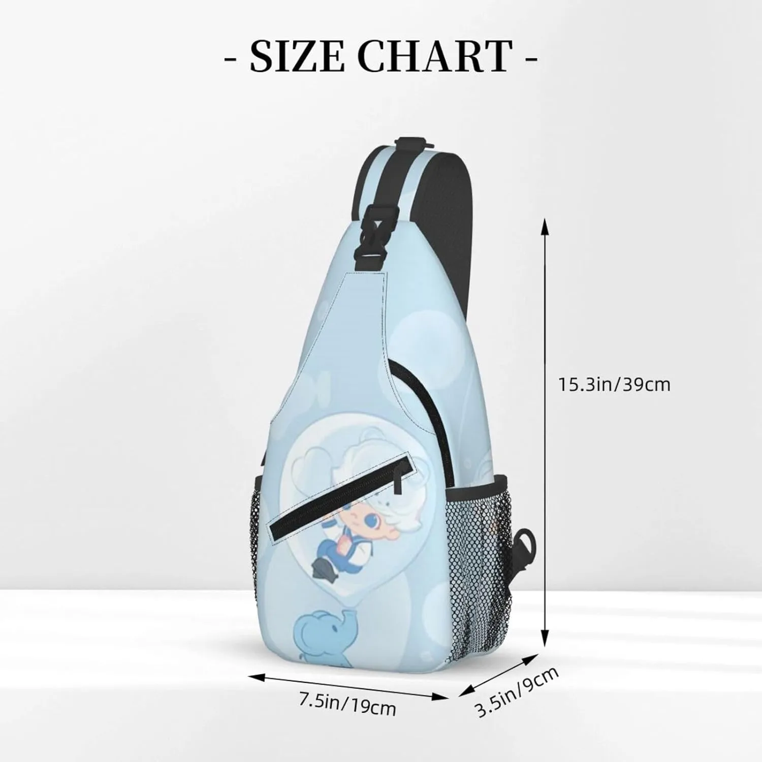 D-IMOO Crossbody Bag, Chest Crossbody Bag, Men's Casual Crossbody Chest Bag, Hiking Backpack Black