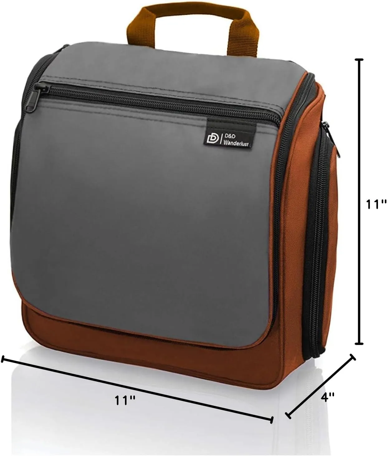 D&D Hanging Travel Toiletry Bag for Men and Women – Large Cosmetics, Makeup and Toiletries Organizer Kit with 10 Compartments, YKK Zippers, XXL Metal Swivel Hook, Water-Resistant Nylon