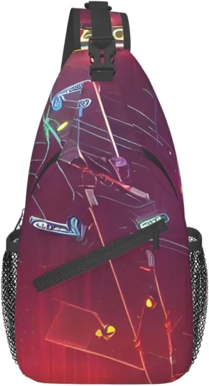 Darts arrows furture Crossbody Bags Sling Backpackï¼ŒMultipurpose Cross body Shoulder Bag for Men and Women Chest Bag Travel Hiking Daypack, Black