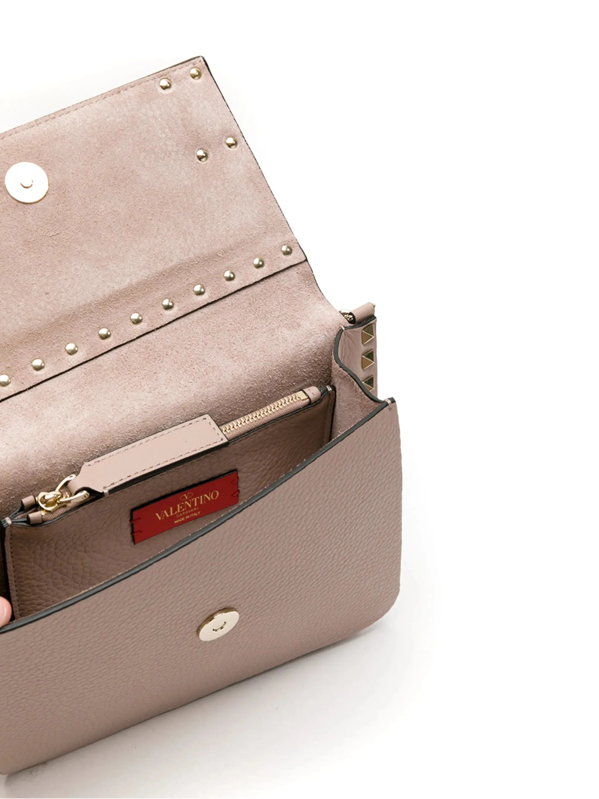 Data-driven Interactive small leather Rockstud crossbody bag
